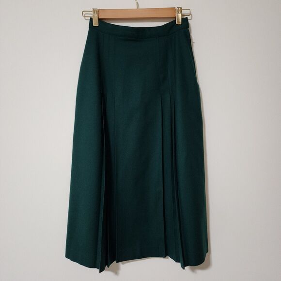 Vintage Charter Club Petites by Jane Justin Womens Wool Skirt Suit Green Size 4P - Picture 9 of 13